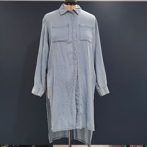 Sky Blue Smock Dress Women's XXL Snap Buttons